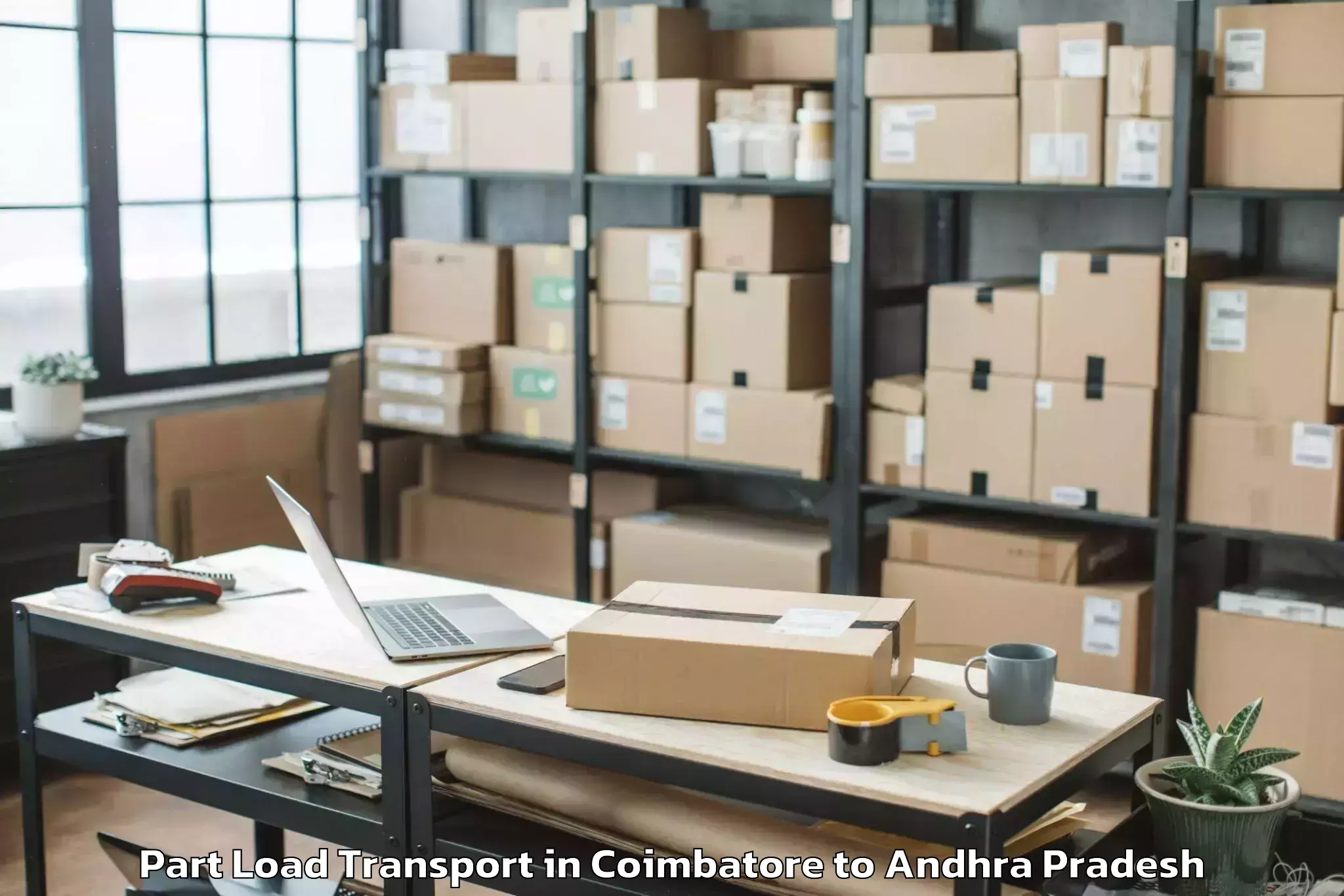 Book Coimbatore to Kanchikacherla Part Load Transport Online